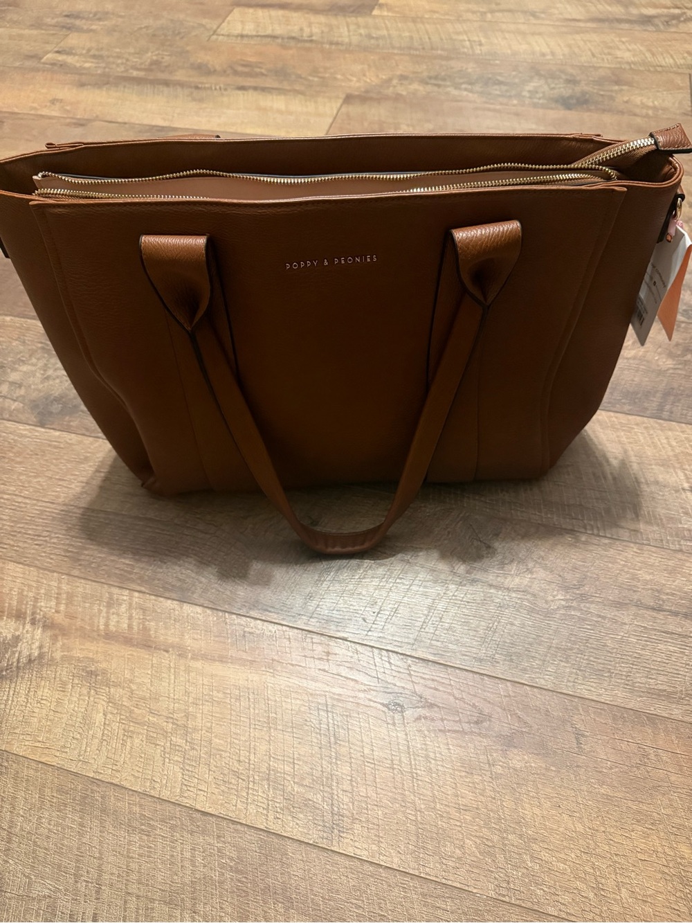 Poppy & Peonies Brown Tote Bag
